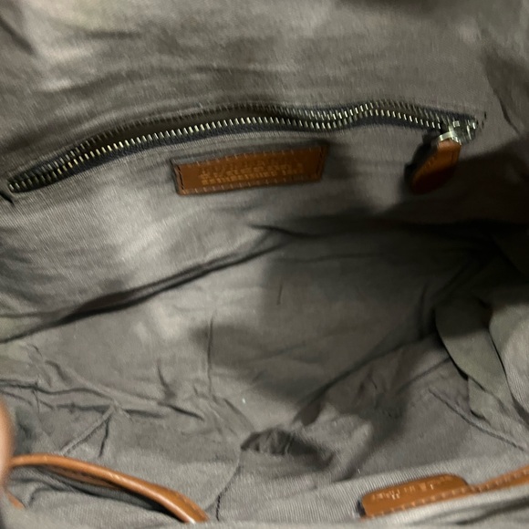 Burberry Beige/Brown Haymarket Check Canvas and Leather Drawstring Bucket Bag - Picture 8 of 16